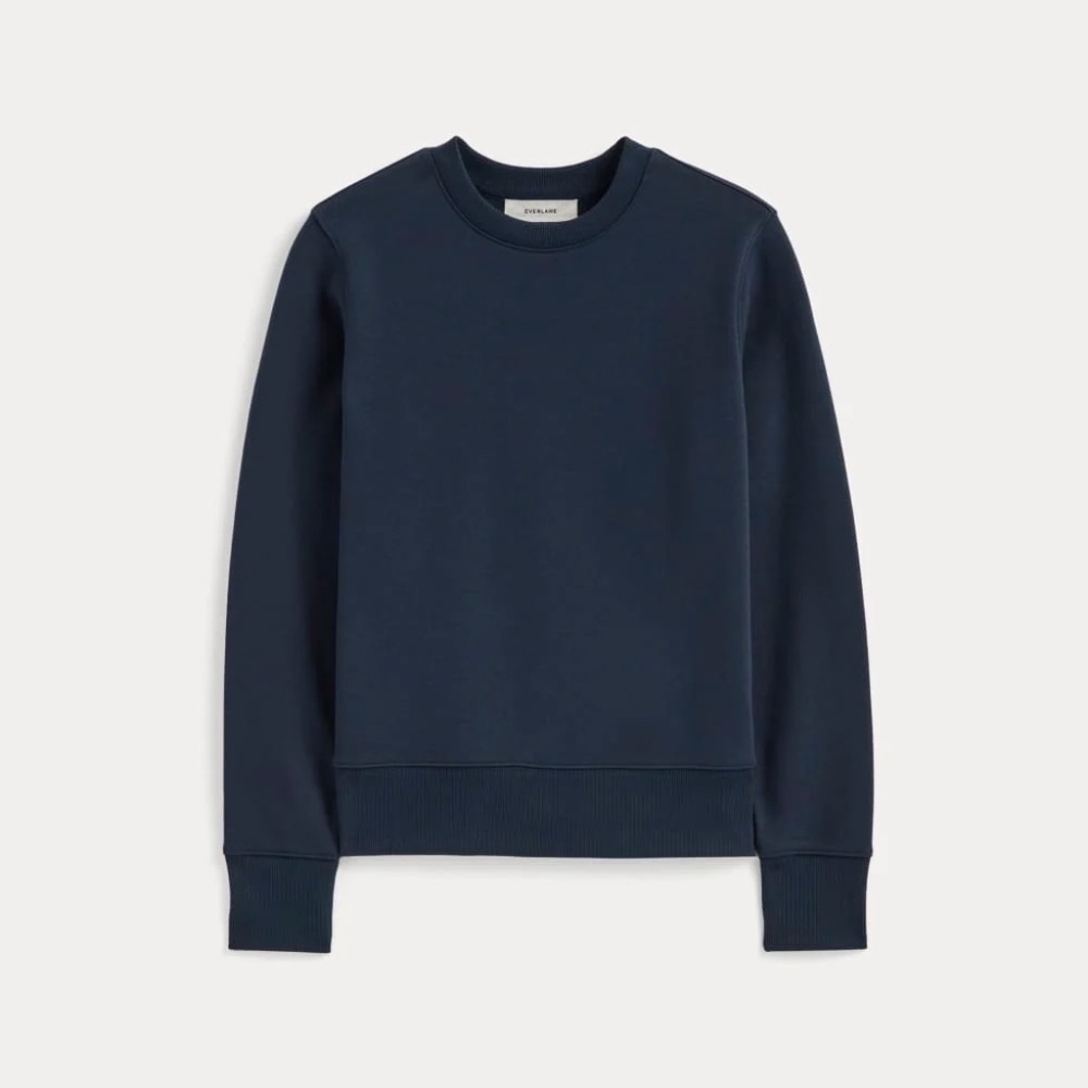NWOT Everlane off duty terry crew sweatshirt size S small navy blue